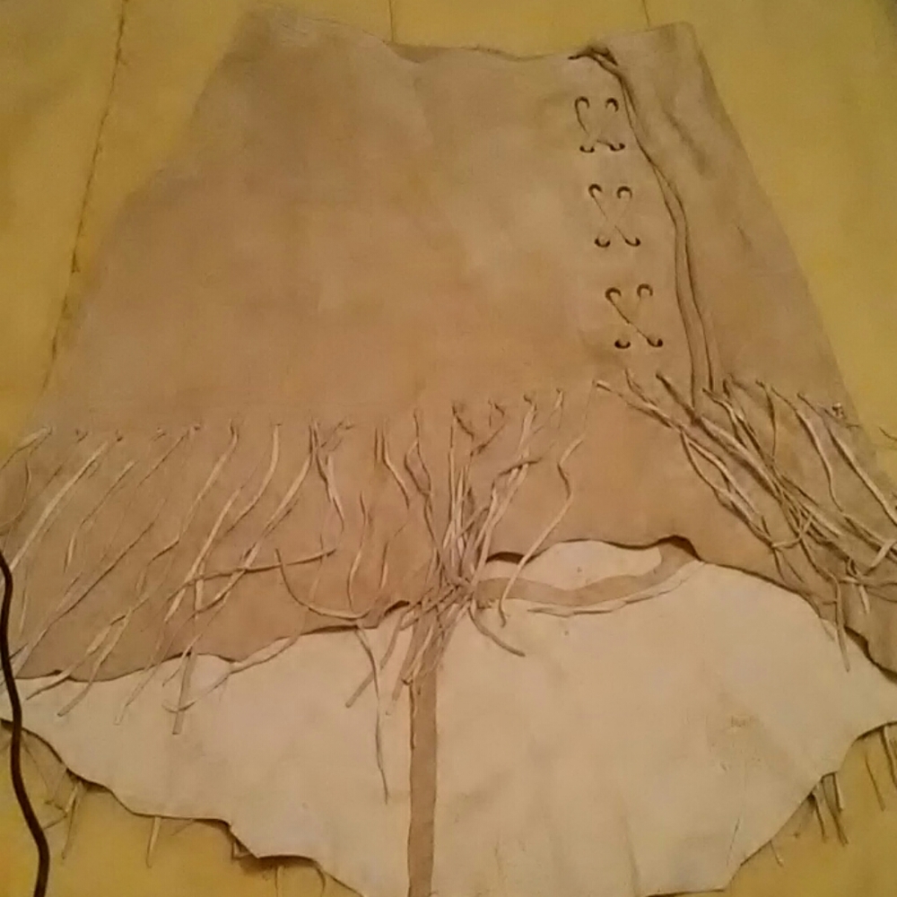 Leather Seude tan Skirt